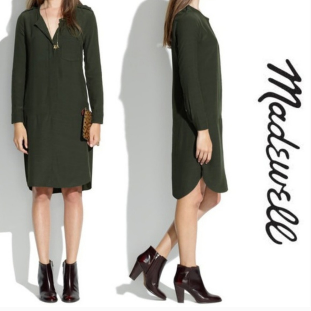 ❤⭐2x HOST PICK⭐❤ Olive Green Madewell Dress XS
